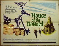 z364 HOUSE OF THE DAMNED half-sheet movie poster '63 living dead!