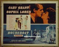 z369 HOUSEBOAT style B half-sheet movie poster '58 Cary Grant, Loren