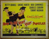 z370 HOW TO BE VERY, VERY POPULAR half-sheet movie poster '55 Grable