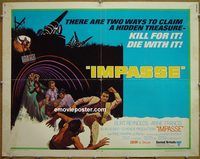 z387 IMPASSE half-sheet movie poster '69 Burt Reynolds, Anne Francis