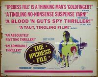 z398 IPCRESS FILE #2 half-sheet movie poster '65 Michael Caine as a spy!