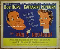 z399 IRON PETTICOAT half-sheet movie poster '56 Bob Hope, Katharine Hepburn