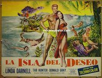 z400 ISLAND OF DESIRE Spanish half-sheet movie poster '52 Darnell