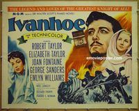 z407 IVANHOE half-sheet movie poster R62 Liz Taylor, Joan Fontaine