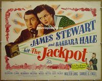 z409 JACKPOT half-sheet movie poster '50 James Stewart, Barbara Hale