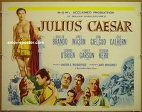 z419 JULIUS CAESAR half-sheet movie poster R62 Marlon Brando, James Mason