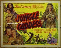 z421 JUNGLE GODDESS half-sheet movie poster '48 George Reeves