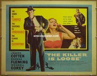 z431 KILLER IS LOOSE half-sheet movie poster '56 Cotten, film noir!