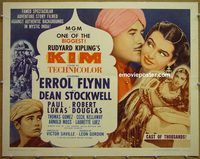 z433 KIM half-sheet movie poster R62 Errol Flynn, Rudyard Kipling