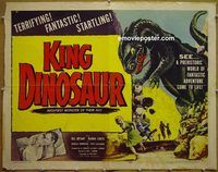z434 KING DINOSAUR half-sheet movie poster '55 cool dinosaur image!