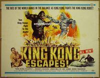 z436 KING KONG ESCAPES half-sheet movie poster '68 Toho, Ishiro Honda