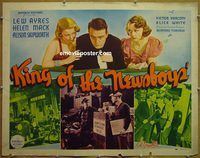 z437 KING OF THE NEWSBOYS half-sheet movie poster '38 Lew Ayres
