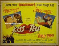 z438 KISS & TELL half-sheet movie poster '45 Shirley Temple
