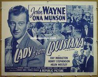 z449 LADY FROM LOUISIANA half-sheet movie poster R53 John Wayne