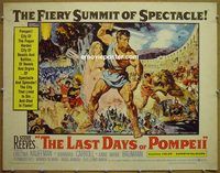z458 LAST DAYS OF POMPEII half-sheet movie poster '60 Steve Reeves