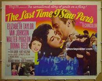 z463 LAST TIME I SAW PARIS style B half-sheet movie poster '54 Liz Taylor