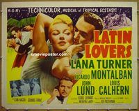 z465 LATIN LOVERS style B half-sheet movie poster '53 Lana Turner