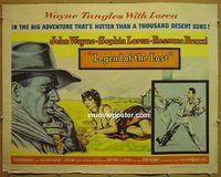 z468 LEGEND OF THE LOST half-sheet movie poster '57 John Wayne, Loren