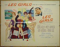 z471 LES GIRLS style B half-sheet movie poster '57 Gene Kelly, Mitzi Gaynor