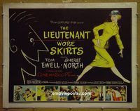 z474 LIEUTENANT WORE SKIRTS half-sheet movie poster '56 Sheree North