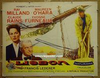 z481 LISBON style B half-sheet movie poster '56 Milland, O'Hara