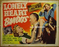 z488 LONELY HEART BANDITS half-sheet movie poster '50 Dorothy Patrick