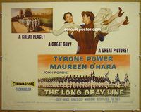 z491 LONG GRAY LINE half-sheet movie poster '54 Tyrone Power, O'Hara