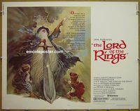 z494 LORD OF THE RINGS half-sheet movie poster '78 JRR Tolkien