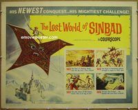 z496 LOST WORLD OF SINBAD half-sheet movie poster '65 Toho, Toshiro Mifune