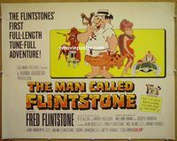 z510 MAN CALLED FLINTSTONE half-sheet movie poster '66 Hanna-Barbera!