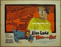 z514 MAN IN THE NET style B half-sheet movie poster '59 Alan Ladd, Jones