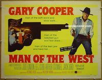 z517 MAN OF THE WEST half-sheet movie poster '58 Gary Cooper, Julie London