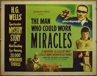 z519 MAN WHO COULD WORK MIRACLES #1 half-sheet movie poster R47 Wells