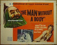 z522 MAN WITHOUT A BODY half-sheet movie poster '57 Robert Hutton