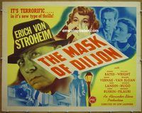 z529 MASK OF DIIJON half-sheet movie poster '46 Erich Von Stroheim