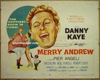 z535 MERRY ANDREW style B half-sheet movie poster '58 Danny Kaye, Angeli