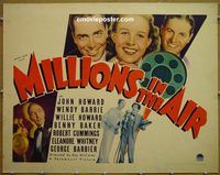 z539 MILLIONS IN THE AIR style B half-sheet movie poster '35 John Howard