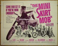 z541 MINI-SKIRT MOB half-sheet movie poster '68 AIP, sexy biker girl!