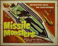 z544 MISSILE MONSTERS half-sheet movie poster '58 cool image!