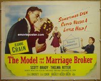 z546 MODEL & THE MARRIAGE BROKER half-sheet movie poster '52 Jeanne Crain