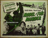 z547 MODEL FOR MURDER half-sheet movie poster '59 sex killing!
