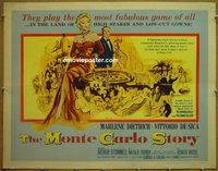 z550 MONTE CARLO STORY half-sheet movie poster '57 Marlene Dietrich