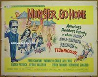 z560 MUNSTER GO HOME half-sheet movie poster '66 Gwynne, De Carlo