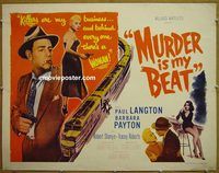 z561 MURDER IS MY BEAT style B half-sheet movie poster '55 Edgar Ulmer