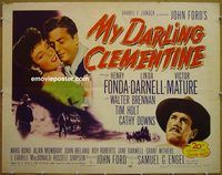 z564 MY DARLING CLEMENTINE half-sheet movie poster R53 John Ford