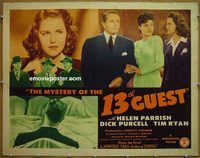 z567 MYSTERY OF THE 13TH GUEST half-sheet movie poster '43 Parrish, Purcell