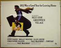 z581 NEXT STOP GREENWICH VILLAGE half-sheet movie poster '76 Lenny Baker