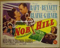 z587 NOB HILL half-sheet movie poster '45 George Raft, Joan Bennett