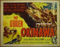 z593 OKINAWA half-sheet movie poster '52 Pat O'Brien, Cameron Mitchell