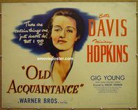 z595 OLD ACQUAINTANCE half-sheet movie poster '43 Bette Davis
